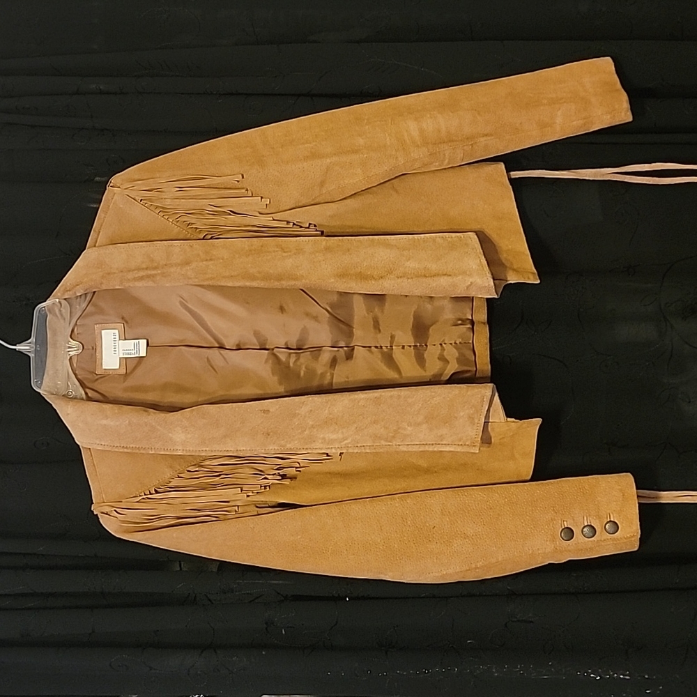 Leather western camel jacket